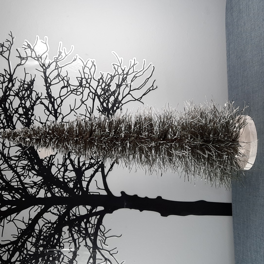 Bottle Brush Tree 21" Artificial Holiday Decoration Mantle Frosted Tip Winter